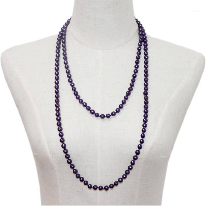 Chains Elegant Long Chain Necklace For Women Simulated Pearl Beads Necklaces Purple Round Glass Shell Pearls Gift Jewelry 56" A9691
Chains Elegant Long Chain Necklace For Women Simulated Pearl Beads Necklaces Purple Round Glass Shell Pearls Gift Jewelry 56" A9691