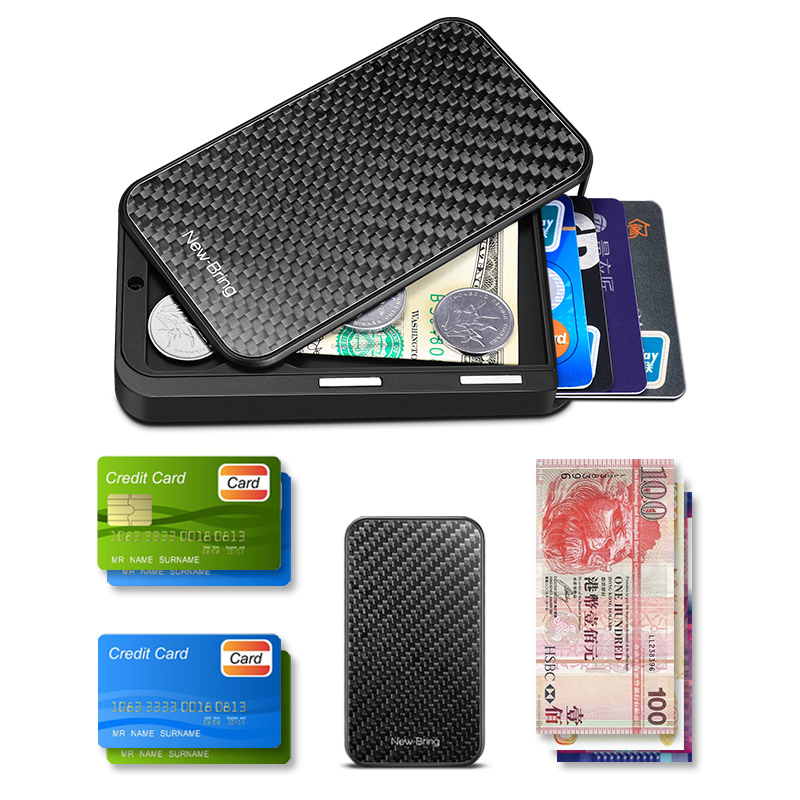 New-Bring Card Holder Men Purse Carbon Fiber Minimalist Rfid Wallet for Credit Cards Bank Business ID Card Holder Case LJ200914