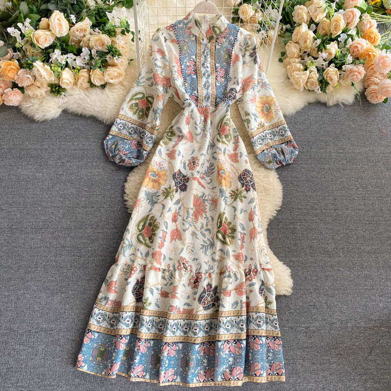 2021 New Retro-court Style Printed Bubble Sleeve Robes Waist the Maxi Line These Elegant Turtlenecks Frilly Beach Vacation Dressed XY3D, Multi
2021 New Retro-court Style Printed Bubble Sleeve Robes Waist the Maxi Line These Elegant Turtlenecks Frilly Beach Vacation Dressed XY3D, Multi