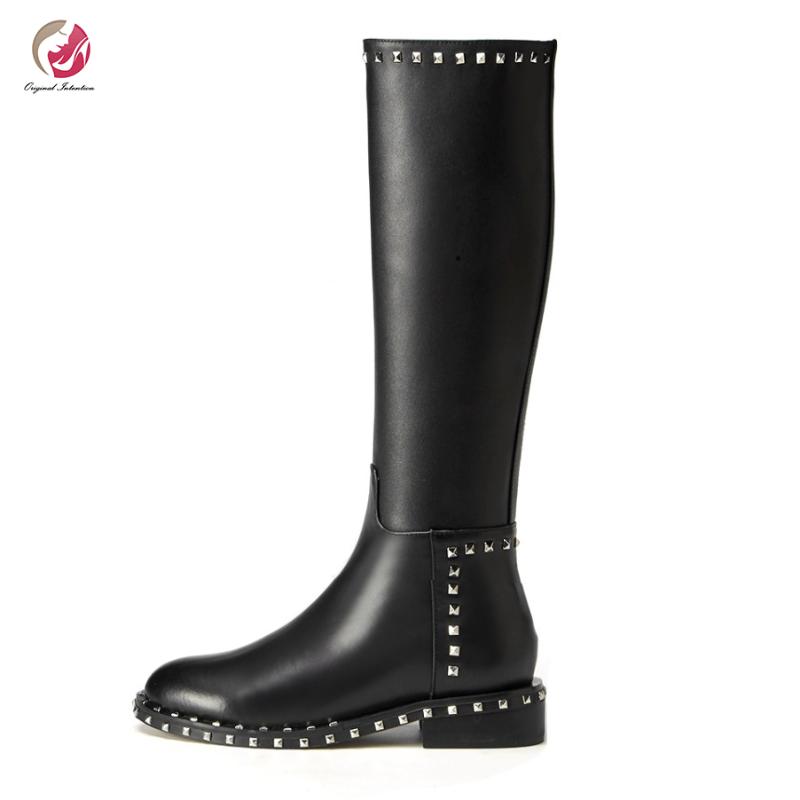 Original Intention Fashion Women Over the Knee Boots Round Toe Thin Heels Boots Real Leather Rivet Shoes Woman Casual Dress, Ef7425 black
Original Intention Fashion Women Over the Knee Boots Round Toe Thin Heels Boots Real Leather Rivet Shoes Woman Casual Dress, Ef7425 black