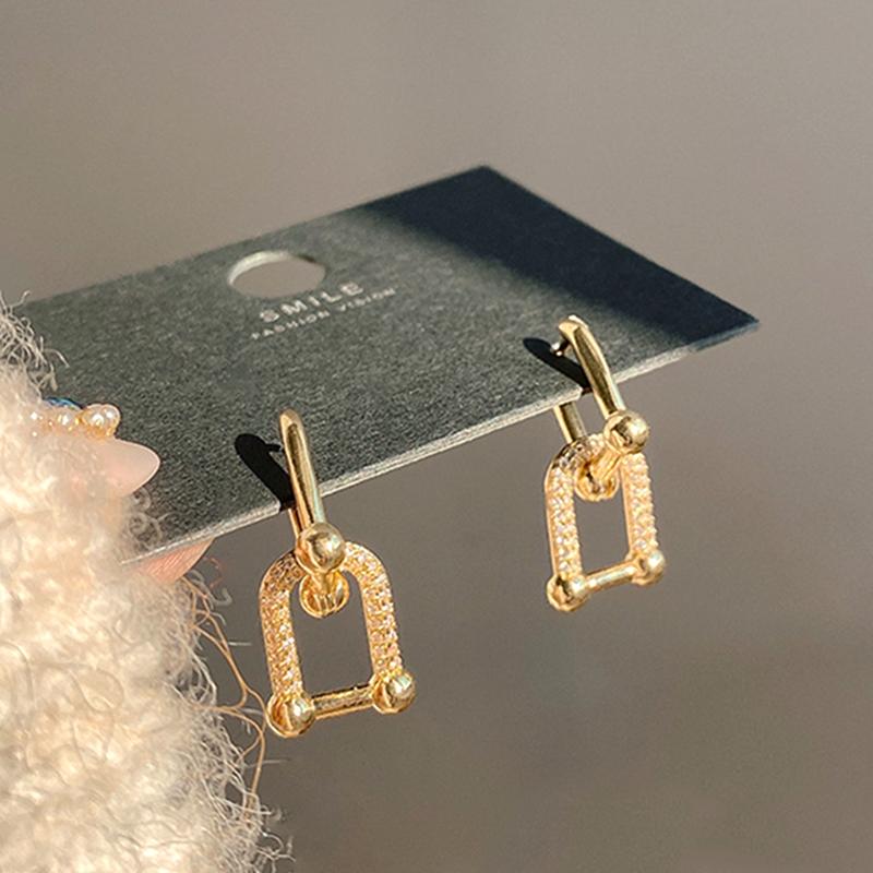 Dangle & Chandelier Trendy Design 14K Real Gold Geometry Drop Earrings For Women Korean Fashion Jewelry S925 Silver Needle Shiny Zircon
Dangle & Chandelier Trendy Design 14K Real Gold Geometry Drop Earrings For Women Korean Fashion Jewelry S925 Silver Needle Shiny Zircon