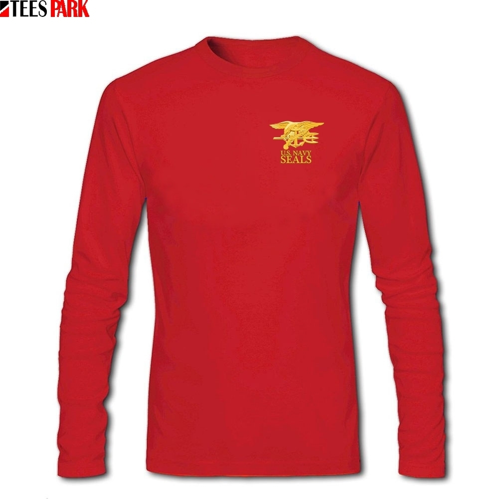 USA Army Navy Seals T Shirt Men's Casual Round Neck Long Sleeve T-shirt Men Clothing Normal Tshirts Abstract Printing Tops 201202