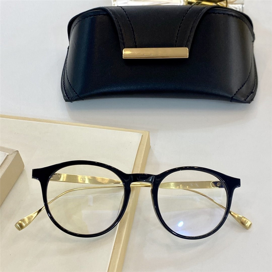 High quality ultra light titanium full frame spectacle frame, men and women black round glasses fashion frame with box DTX507