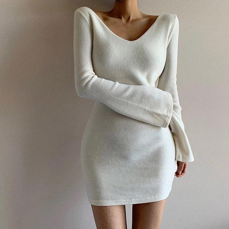 Autumn Sexy Long Sleeve Backless White Mini Dress 2020 Occident Casual Solid Women Dresses Fashion Slim Skinny Club Party #FU7r, Black;gray
Autumn Sexy Long Sleeve Backless White Mini Dress 2020 Occident Casual Solid Women Dresses Fashion Slim Skinny Club Party #FU7r, Black;gray