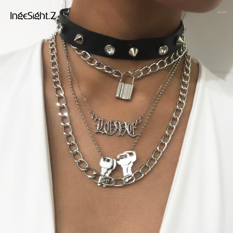 IngeSight.Z 5Pcs/Set Multi Layer Gothic PU Leather Spike Rivet Choker Necklace Letter LOVE Padlock Key Pendant Necklaces Jewelry1
IngeSight.Z 5Pcs/Set Multi Layer Gothic PU Leather Spike Rivet Choker Necklace Letter LOVE Padlock Key Pendant Necklaces Jewelry1