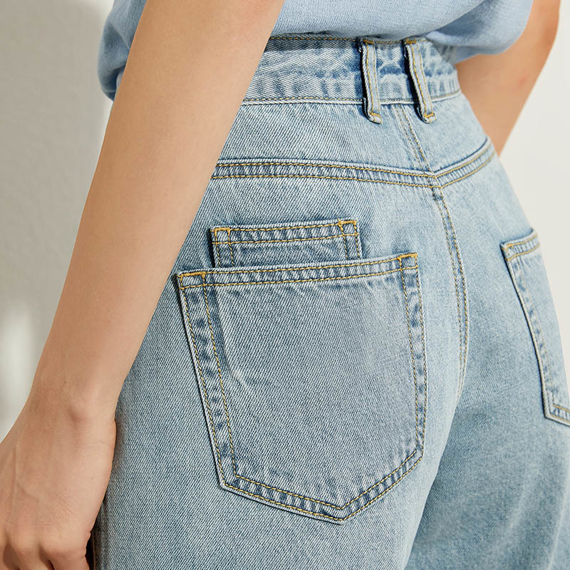 AMII Minimalism Summer Autumn Fashion Basic Women Jeans Causal Cotton High Waist Straight Ankellength Female Jeans 12040693 201105