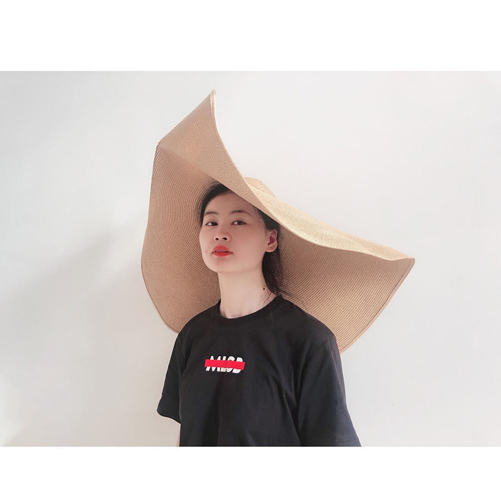 Women Summer Hat Beach Straw Hat Fashion Large Sun Hat Beach Anti-UV Sun Protection Foldable Straw Cap Cover Sun Hats sales T200605