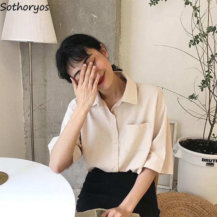 Blouse Women Shirts Turn-down Collar Summer Solid Pocket Single-breasted Outwear Korean Style Trendy Leisure All-match Ulzzang, Green
Blouse Women Shirts Turn-down Collar Summer Solid Pocket Single-breasted Outwear Korean Style Trendy Leisure All-match Ulzzang, Green