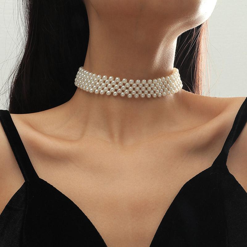 Chokers Trendy Female Geometric Grid Shape Handmade Beaded Necklaces For Women Fashion White Simulated Pearl Necklace Jewelry
Chokers Trendy Female Geometric Grid Shape Handmade Beaded Necklaces For Women Fashion White Simulated Pearl Necklace Jewelry
