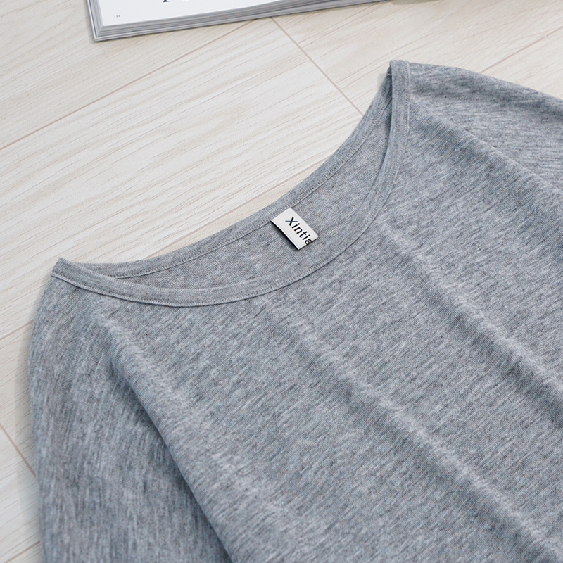 Plus Size Women O-neck cotton long sleeve female blouse workout Loose Autumn Tee High quality very soft Tops M30396 201125
