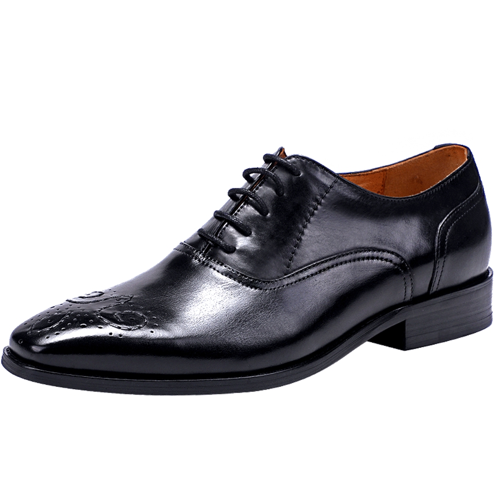 Hot Sale-Mens Dress Shoes High Quality Genuine Leather Wedding Shoes Mens Formal Business Shoes Man Oxfords for Work Plus Size