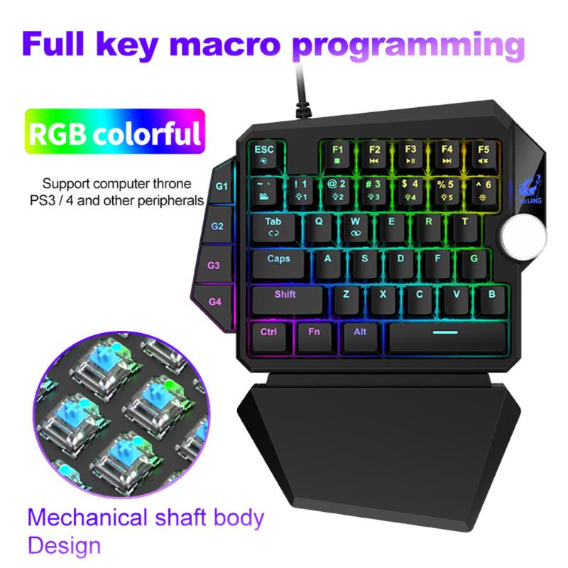K5 Single One Handed Mechanical Gaming Keyboard 35 Macro Keys Wired Gamer Keyboard w/ Wrist Rest Support for Laptop PC Computer
K5 Single One Handed Mechanical Gaming Keyboard 35 Macro Keys Wired Gamer Keyboard w/ Wrist Rest Support for Laptop PC Computer