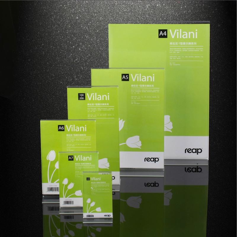 4-pack Reap Vilani Acrylic T-shape desk sign holder card display stand table menu service Label office club business restaurant