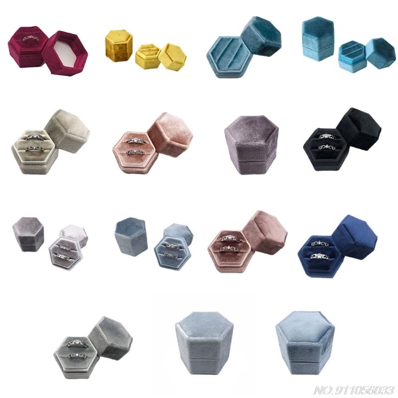 Hexagon Velvet Ring Box Double Ring Display Holder with Detachable Lid Box Holder for Wedding Ceremony(Wine Red) D07 20
Hexagon Velvet Ring Box Double Ring Display Holder with Detachable Lid Box Holder for Wedding Ceremony(Wine Red) D07 20