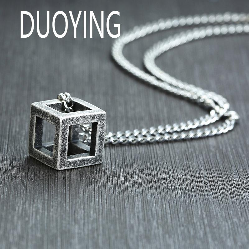 DUOYING Hollow Cube Pendant For Men Stainless Steel Square Vintage Necklace Punk Geometric Male Collier With 24" Curb Chain
DUOYING Hollow Cube Pendant For Men Stainless Steel Square Vintage Necklace Punk Geometric Male Collier With 24" Curb Chain