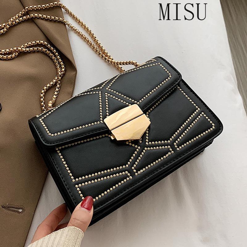 Rivet Chain Brand Designer PU Leather Crossbody Bags For Women 2021 Simple Fashion Shoulder Bag Lady Luxury Small Handbags, Black
Rivet Chain Brand Designer PU Leather Crossbody Bags For Women 2021 Simple Fashion Shoulder Bag Lady Luxury Small Handbags, Black