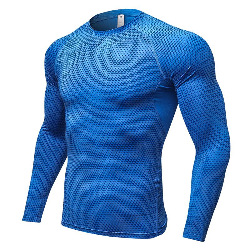 3D Print T-Shirt Men's Running Shirt Compression Tights Breathable Long Sleeve Sports Rashguard Jersey Free Shipping