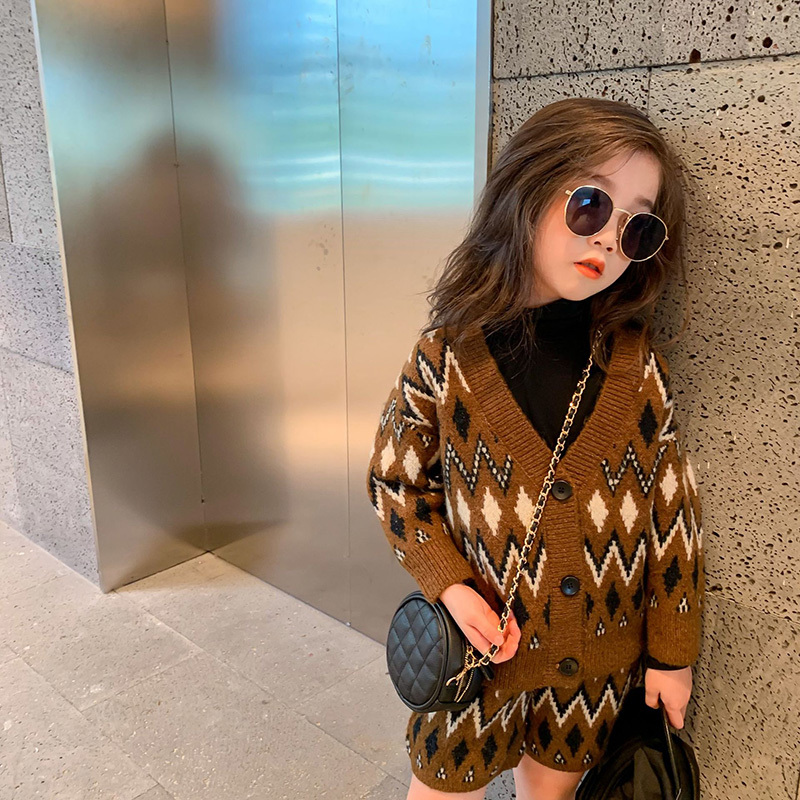 MILANCEL 2020 Girls Winter Clothes Boys Clothes Set Plaid Sweaters Brown Shorts 2 pcs Kids SetX1019