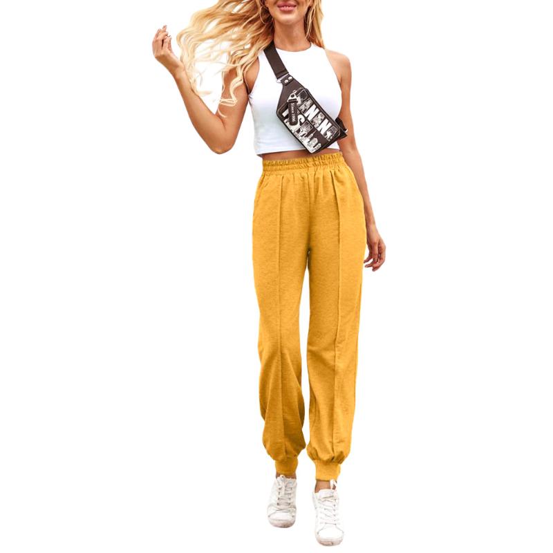 2020 autumn sports running women' solid color trousers, high waist side pockets, ankle strap, Green
2020 autumn sports running women' solid color trousers, high waist side pockets, ankle strap, Green