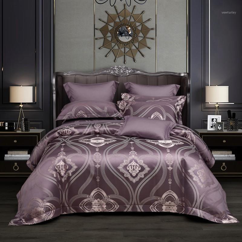 Chic Home 4Pcs Silky Satin Jacquard Bedroom Comforter Cover Set Pillowcases Bed Sheet Purple Grayish King Queen size Bedding set1, Color 8
Chic Home 4Pcs Silky Satin Jacquard Bedroom Comforter Cover Set Pillowcases Bed Sheet Purple Grayish King Queen size Bedding set1, Color 8