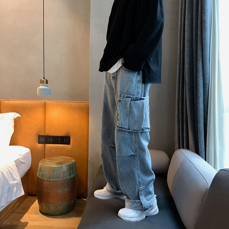 2021 New Privathinker Korean Streetwear Men Straight Jeans Hip Hop Man Casual Denim Pants Men's Blue Side Big Pocket Trousers WR9N
2021 New Privathinker Korean Streetwear Men Straight Jeans Hip Hop Man Casual Denim Pants Men's Blue Side Big Pocket Trousers WR9N