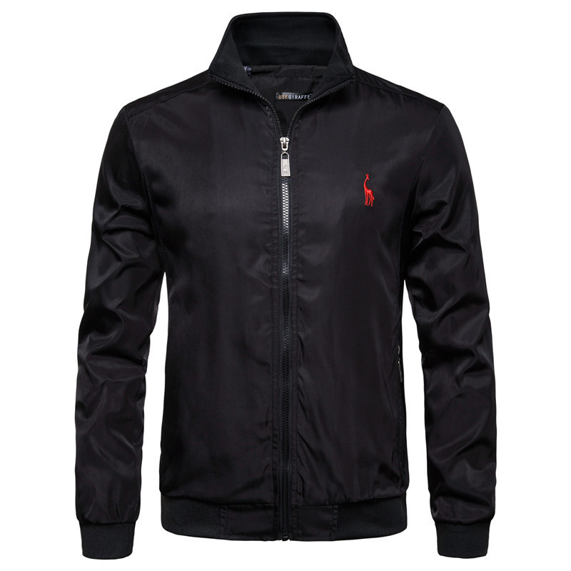 New Autumn Winter Stand Colar Zipper Jacket Men Streetwear Bomber Jacket Windbreaker Mens Basic Jackets US Size SXXL T200106