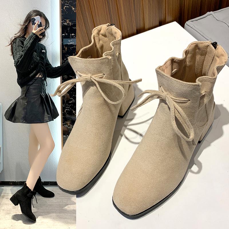 Women's boots trendy fashion warmth non-slip 2020 suede short boots round toe mid-heel thick hee, Beige
Women's boots trendy fashion warmth non-slip 2020 suede short boots round toe mid-heel thick hee, Beige