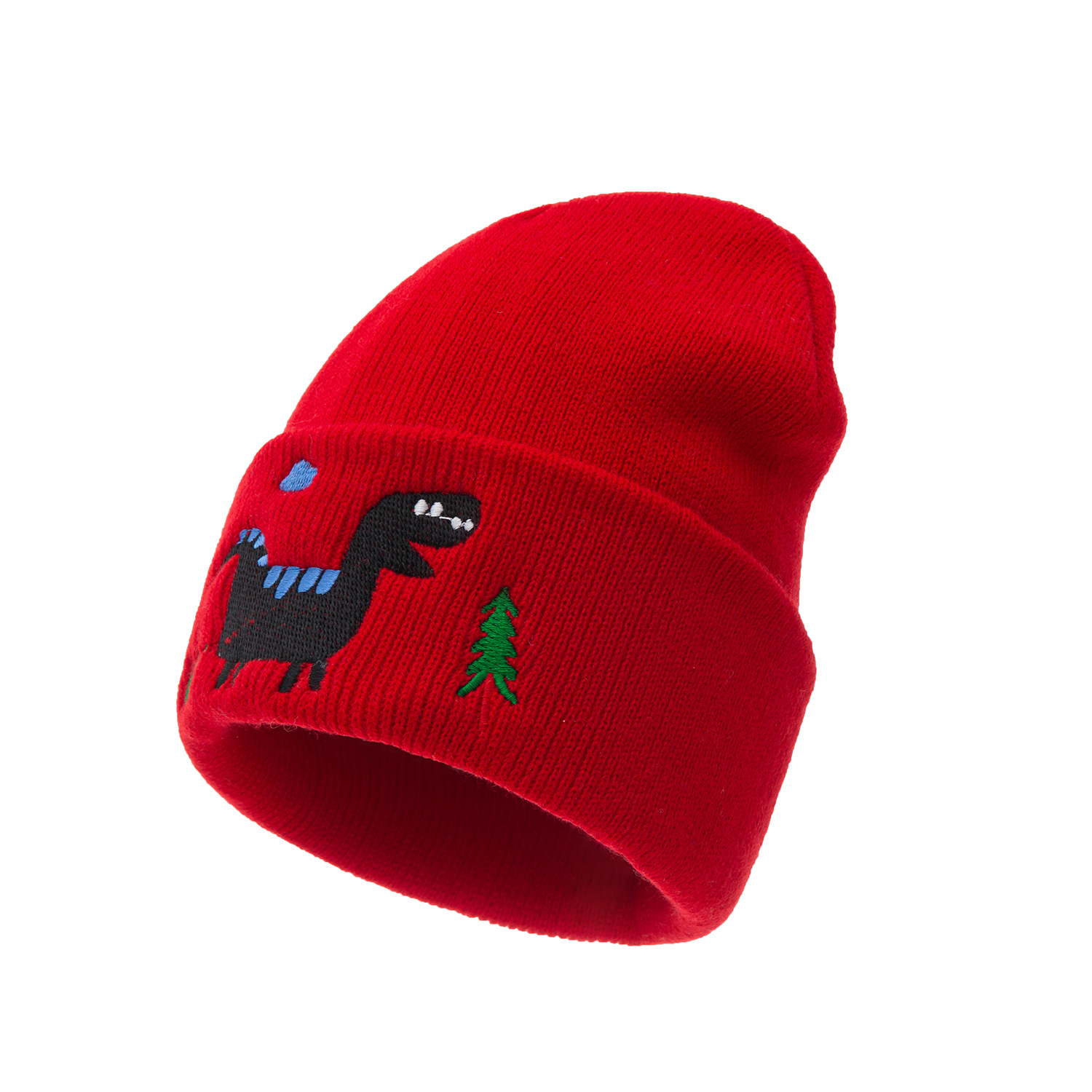Dinosaur embroidery New Baby Hat winter hat Baby Hat for Boys Girls Knitted Cap Winter Warm Solid Color Children cap