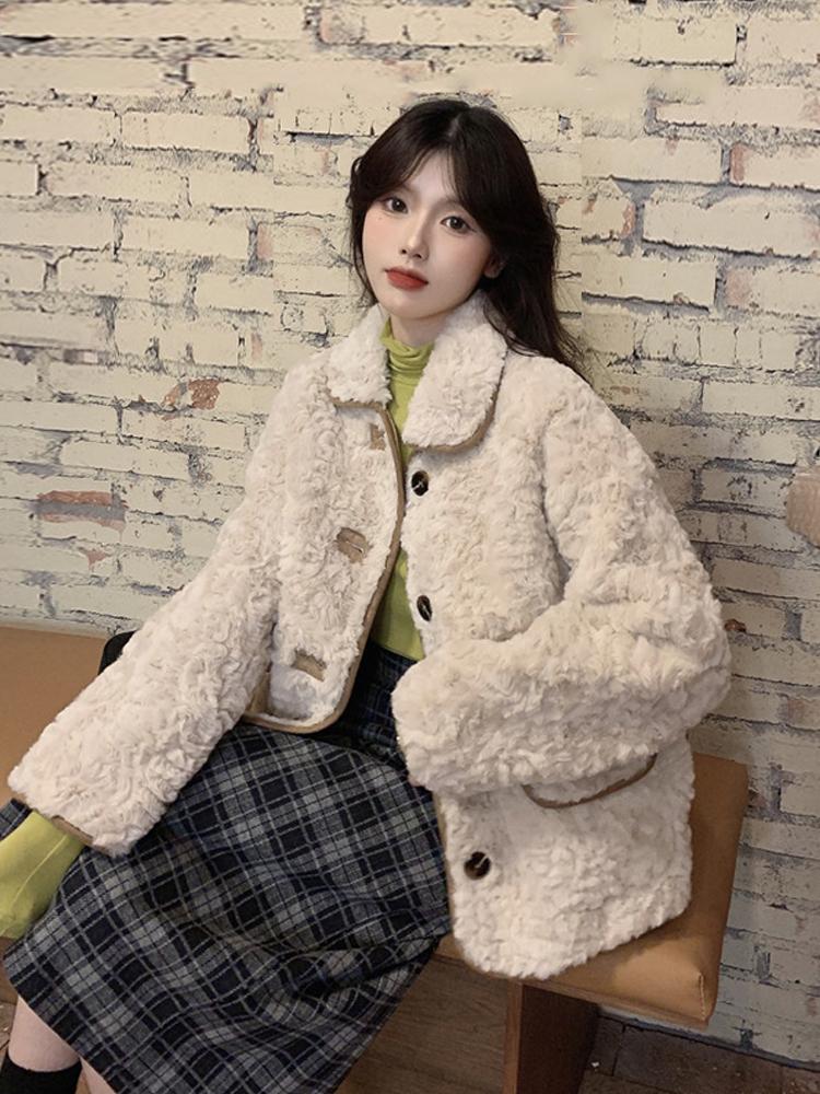 Winter 2021 Latest Korean Style Fleece Idle Style Loose Single-Breasted Long Sleeve Coat Women's All-Matching Cardigan Top, Coffee
Winter 2021 Latest Korean Style Fleece Idle Style Loose Single-Breasted Long Sleeve Coat Women's All-Matching Cardigan Top, Coffee
