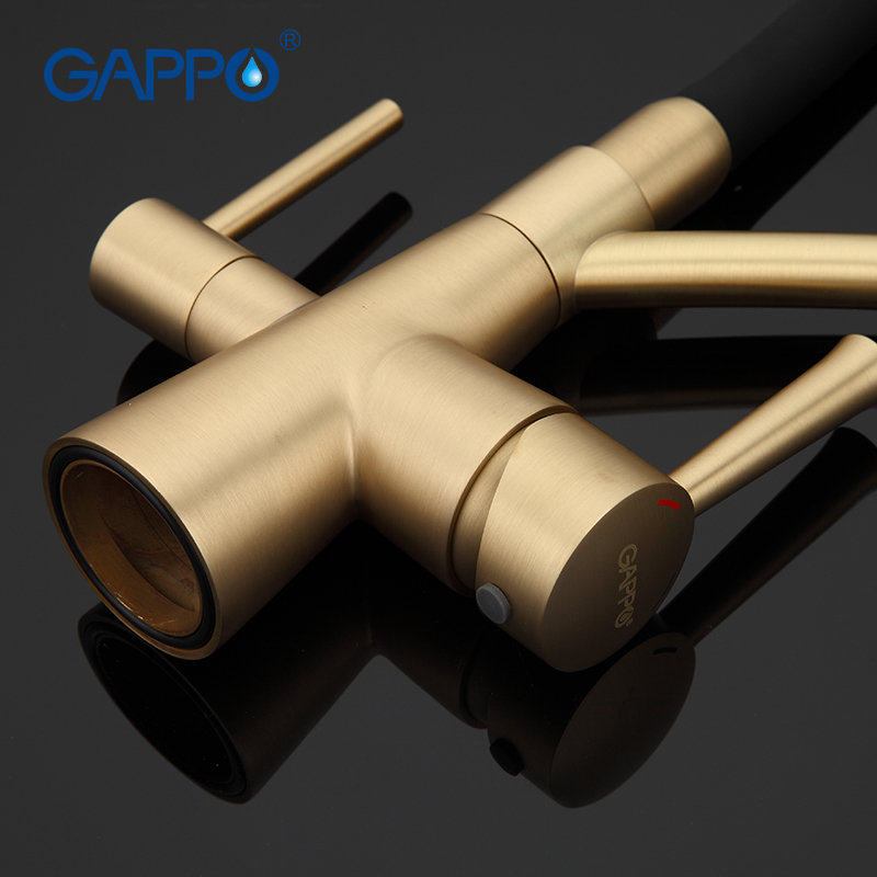 GAPPO G43981 kitchen faucet gold kitchen Mixer tap with filtered water tap Brass faucet mixer water crane torneira para cozinha T200810