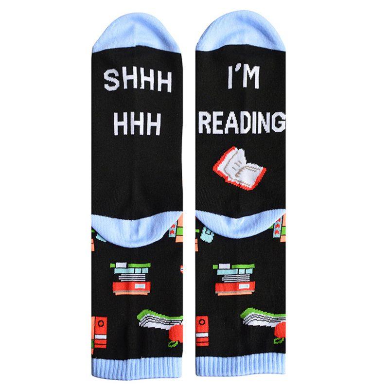 Women Men Funny Saying Novelty Cotton Crew Socks Shhh I Am Reading Letters Cartoon Books Printed Mid Tube Stockings Xmas Gifts, As pic
Women Men Funny Saying Novelty Cotton Crew Socks Shhh I Am Reading Letters Cartoon Books Printed Mid Tube Stockings Xmas Gifts, As pic
