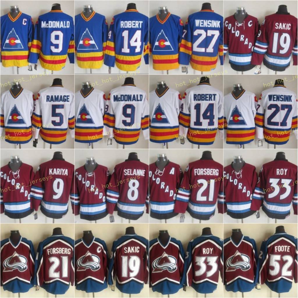 Vintage Colorado Avalanche Hockey Jerseys 52 Adam Foote 21 Peter Forsberg 8 Teemu Selanne 9 Paul Kariya 19 Joe Sakic 33 Patrick Roy Jersey, As
Vintage Colorado Avalanche Hockey Jerseys 52 Adam Foote 21 Peter Forsberg 8 Teemu Selanne 9 Paul Kariya 19 Joe Sakic 33 Patrick Roy Jersey, As