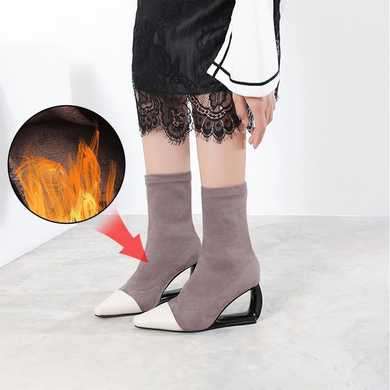 Plus Size 34-43 Fashion Women Boots Pointed Toe Elastic Ankle Boots Strange Style Heel High Heels Shoes Woman Female Socks1, Black
Plus Size 34-43 Fashion Women Boots Pointed Toe Elastic Ankle Boots Strange Style Heel High Heels Shoes Woman Female Socks1, Black