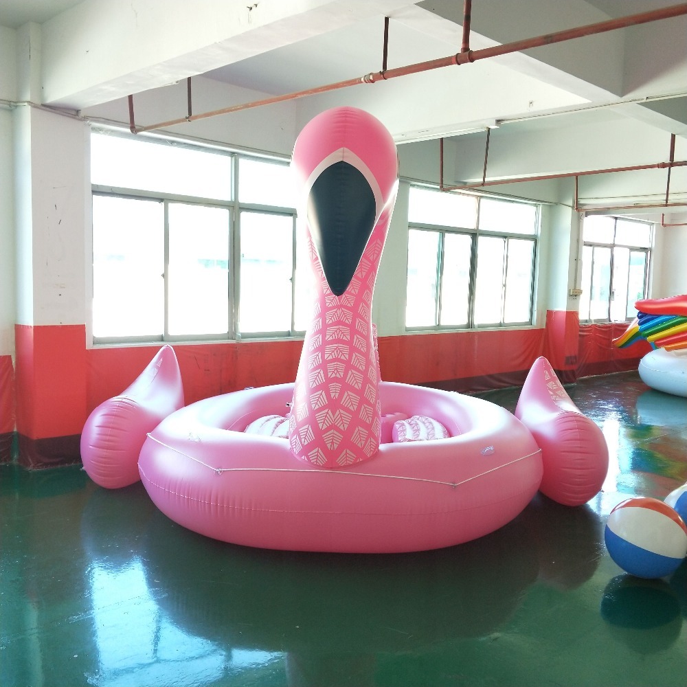 67 Person Inflatable Giant Pink Flamingo Pool Float Large Lake Float Inflatable Float Island Water Toys Pool Fun Raft