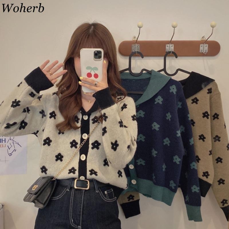Woherb Sweater Cardigan Women Cute Floral Print Autumn 2020 Women's Clothing Knitted Outfits Pull Femme 2020 Knitwear Girl Top, Khaki
Woherb Sweater Cardigan Women Cute Floral Print Autumn 2020 Women's Clothing Knitted Outfits Pull Femme 2020 Knitwear Girl Top, Khaki