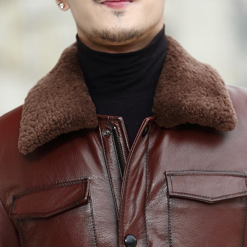 Genuine Cow Jacket Men Autumn Winter Down Coat Male Wool Collar Brown Cowhide Leather Jackets and Coats KJ1383, Black
Genuine Cow Jacket Men Autumn Winter Down Coat Male Wool Collar Brown Cowhide Leather Jackets and Coats KJ1383, Black