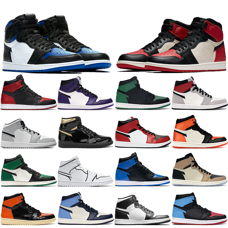 New 1 High OG Basketball Shoes 1s Mid Chicago Royal Toe Pine Green Court Purple UNC Patent Men Women Trainers Sneakers Size 40-46
New 1 High OG Basketball Shoes 1s Mid Chicago Royal Toe Pine Green Court Purple UNC Patent Men Women Trainers Sneakers Size 40-46