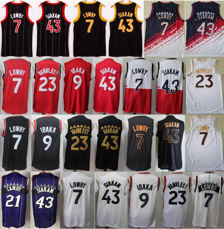 Edition Earned City Basketball Serge Ibaka Jersey Kyle Lowry Pascal Siakam Fred VanVleet Marcus Camby Red Black White Purple Home Away
