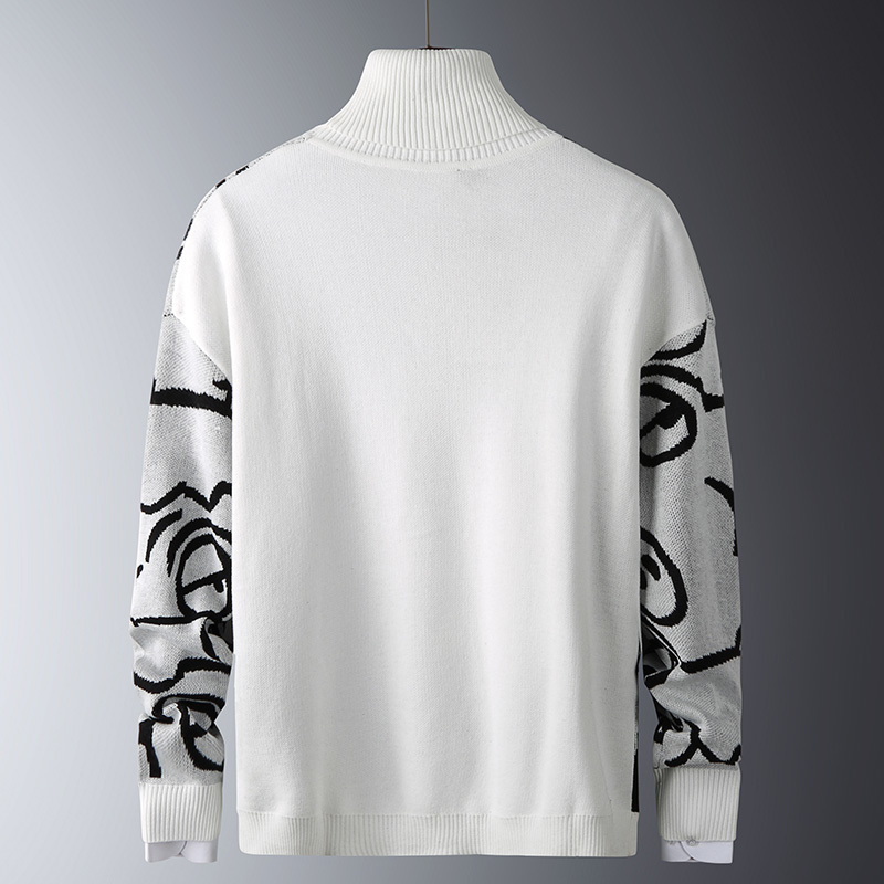 Autumn Winter Thick Sweater Men Knitted Ribbed Pullover Sweater Long Sleeve Turtleneck Slim Jumper Soft Warm Pull Male 201125