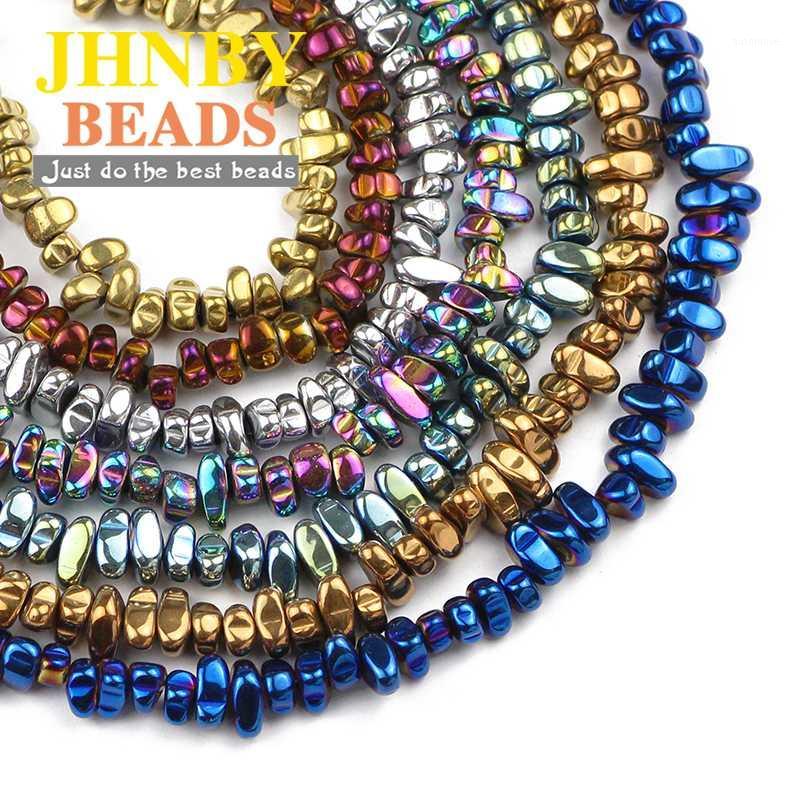 JHNBY 15'' Gold silvers black Hematite irregular gravel Natural Stone spacer Loose beads for Jewelry making bracelet DIY Finding1
JHNBY 15'' Gold silvers black Hematite irregular gravel Natural Stone spacer Loose beads for Jewelry making bracelet DIY Finding1