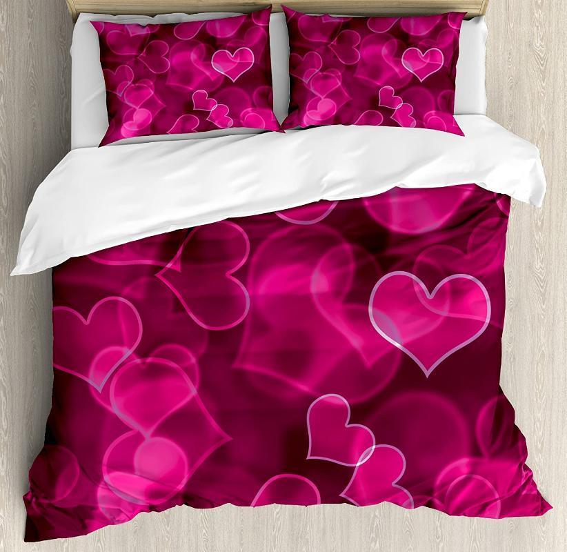 Hot Pink Duvet Cover Set Cute Sweet Heart Shapes on Blurry Background Romantic Love Valentine's Day Bedding Set Magenta Hot Pink1, As pic
Hot Pink Duvet Cover Set Cute Sweet Heart Shapes on Blurry Background Romantic Love Valentine's Day Bedding Set Magenta Hot Pink1, As pic