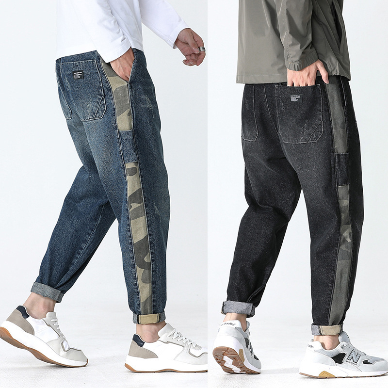2021 New Japanese Style Fashion Men High Quality Loose Fit Camouflage Spliced Designer Harem Pants Streetwear Hip Hop Jeans Homme 18p5, Blue
2021 New Japanese Style Fashion Men High Quality Loose Fit Camouflage Spliced Designer Harem Pants Streetwear Hip Hop Jeans Homme 18p5, Blue