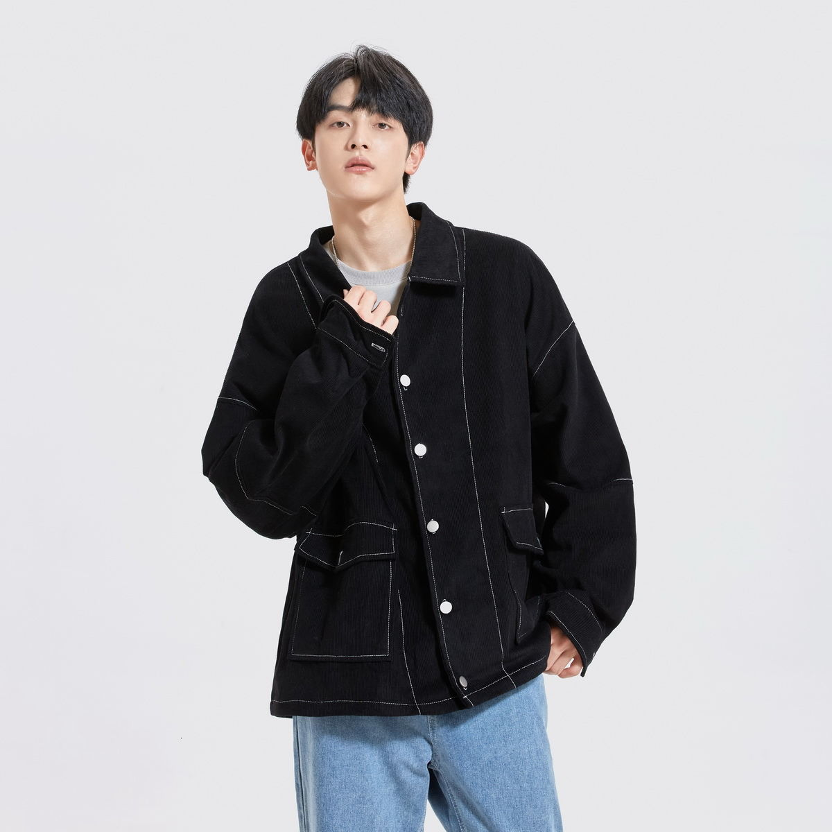 Spring 2021 Men's and Winter New Fine Cotton Floss Jacket Lapels Young Clothes J9ME, Black
Spring 2021 Men's and Winter New Fine Cotton Floss Jacket Lapels Young Clothes J9ME, Black