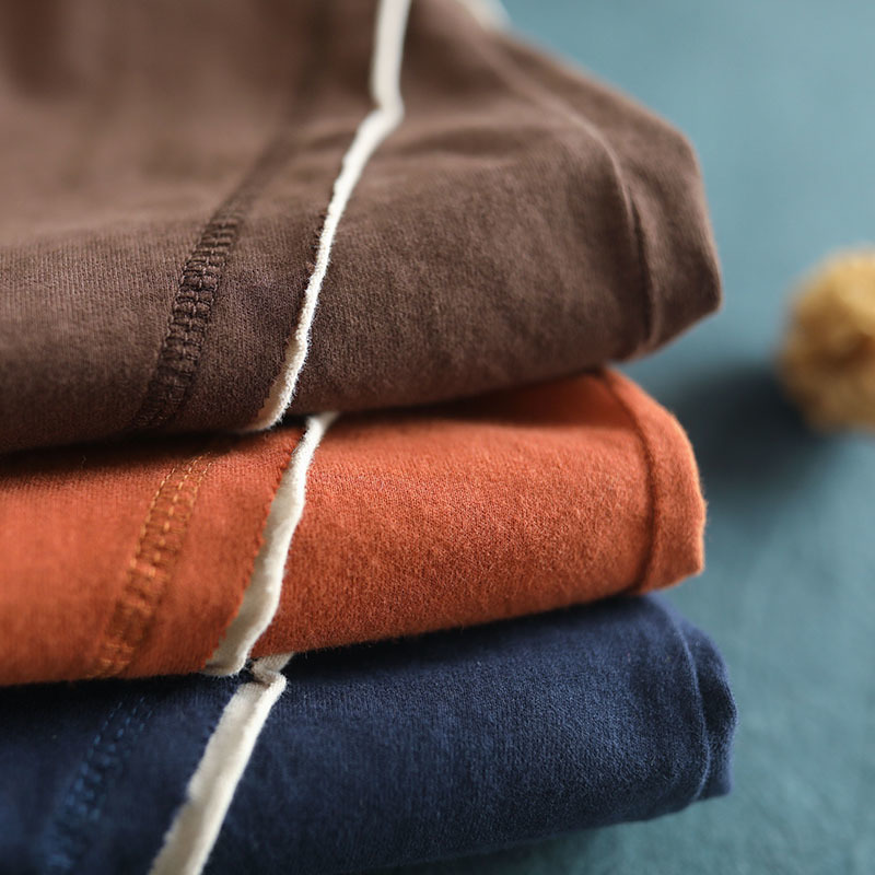 Johnature Women Cotton Turtleneck T-Shirts Patchwork Autumn New Long Sleeve 3 Color Casual Women Cloths Irregular T-Shirts 201028