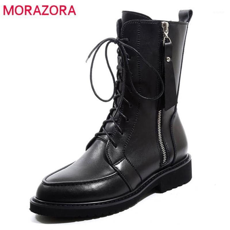 MORAZORA 2020 new arrival genuine leather ankle boots for women lace up +zipper autumn boots fashion punk shoes woman black1, Black
MORAZORA 2020 new arrival genuine leather ankle boots for women lace up +zipper autumn boots fashion punk shoes woman black1, Black