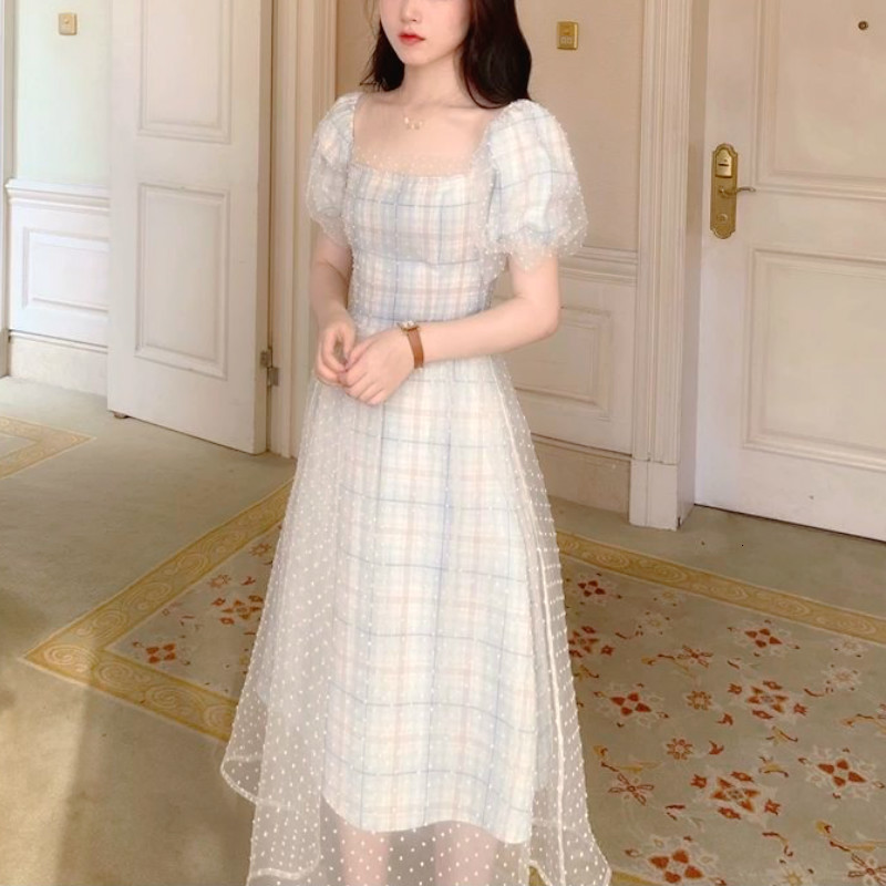 2021 French Vintage Retro Women Elegant Plaid Lace Chiffon Fairy Casual Sleeve Summer Clothe Designer New 1eiz, As the picture
2021 French Vintage Retro Women Elegant Plaid Lace Chiffon Fairy Casual Sleeve Summer Clothe Designer New 1eiz, As the picture