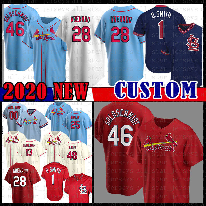 St. Custom Louis Baseball Jersey 28 Nolan Arenado 46 Paul Goldschmidt 4 Yadier Molina 23 Marcell Ozuna 16 Kolten Wong 9 Enos Slaughter, Blue;black
St. Custom Louis Baseball Jersey 28 Nolan Arenado 46 Paul Goldschmidt 4 Yadier Molina 23 Marcell Ozuna 16 Kolten Wong 9 Enos Slaughter, Blue;black