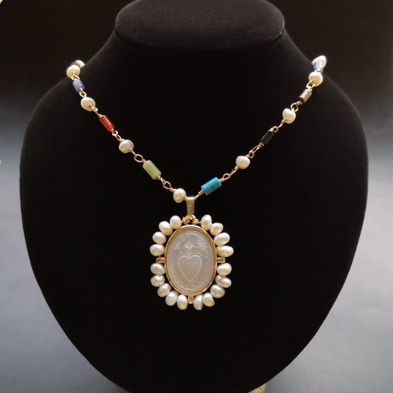 Chains Promotion! Natural Freshwater Pearl Sacred Heart & Guadalupe Mother Necklace Grace For Women Gift
Chains Promotion! Natural Freshwater Pearl Sacred Heart & Guadalupe Mother Necklace Grace For Women Gift
