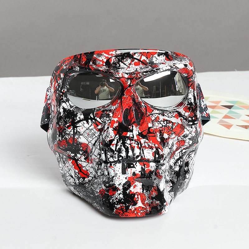 Motorcycle With Personality Skull Motocross Riding Windproof Face Mask MTB ATV Ski Goggles Off Road MOTO Racing Helmet Halloween Atmosphere Masks