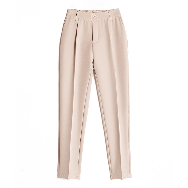 Women's Casual Harem pants Spring Summer Fashion Loose Ankle-length Trousers Female Classic High Elastic Waist Black Camel Beige T200103